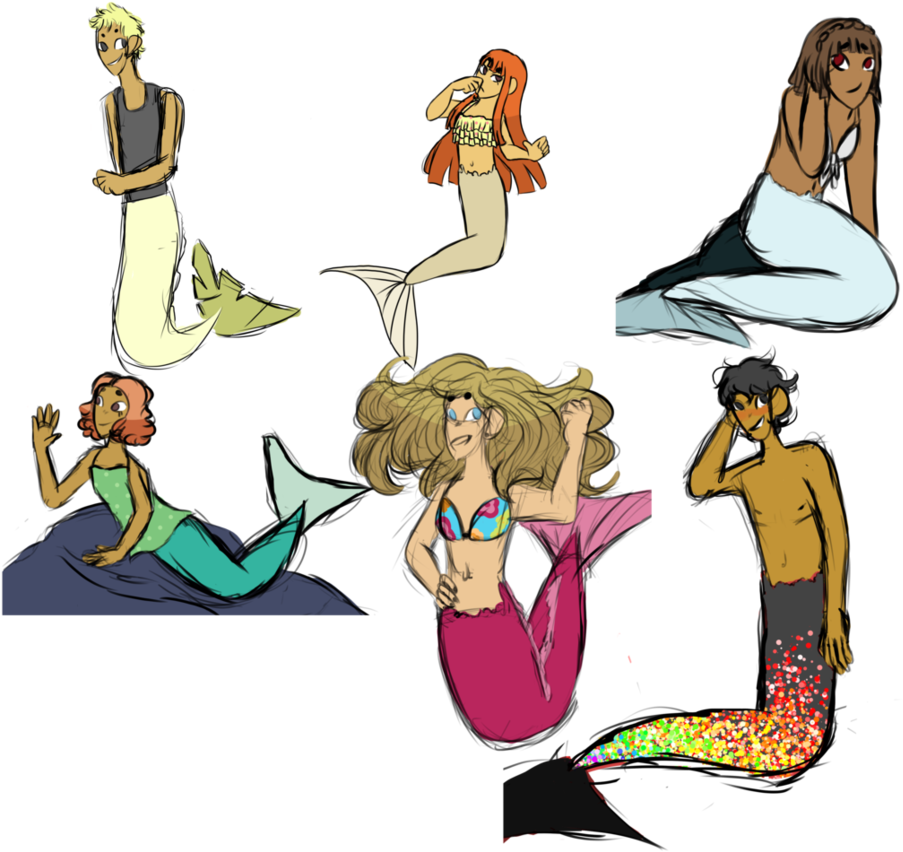 A Collection Of Gay Mermaids By Scrub-jesus - Cartoon (918x870)