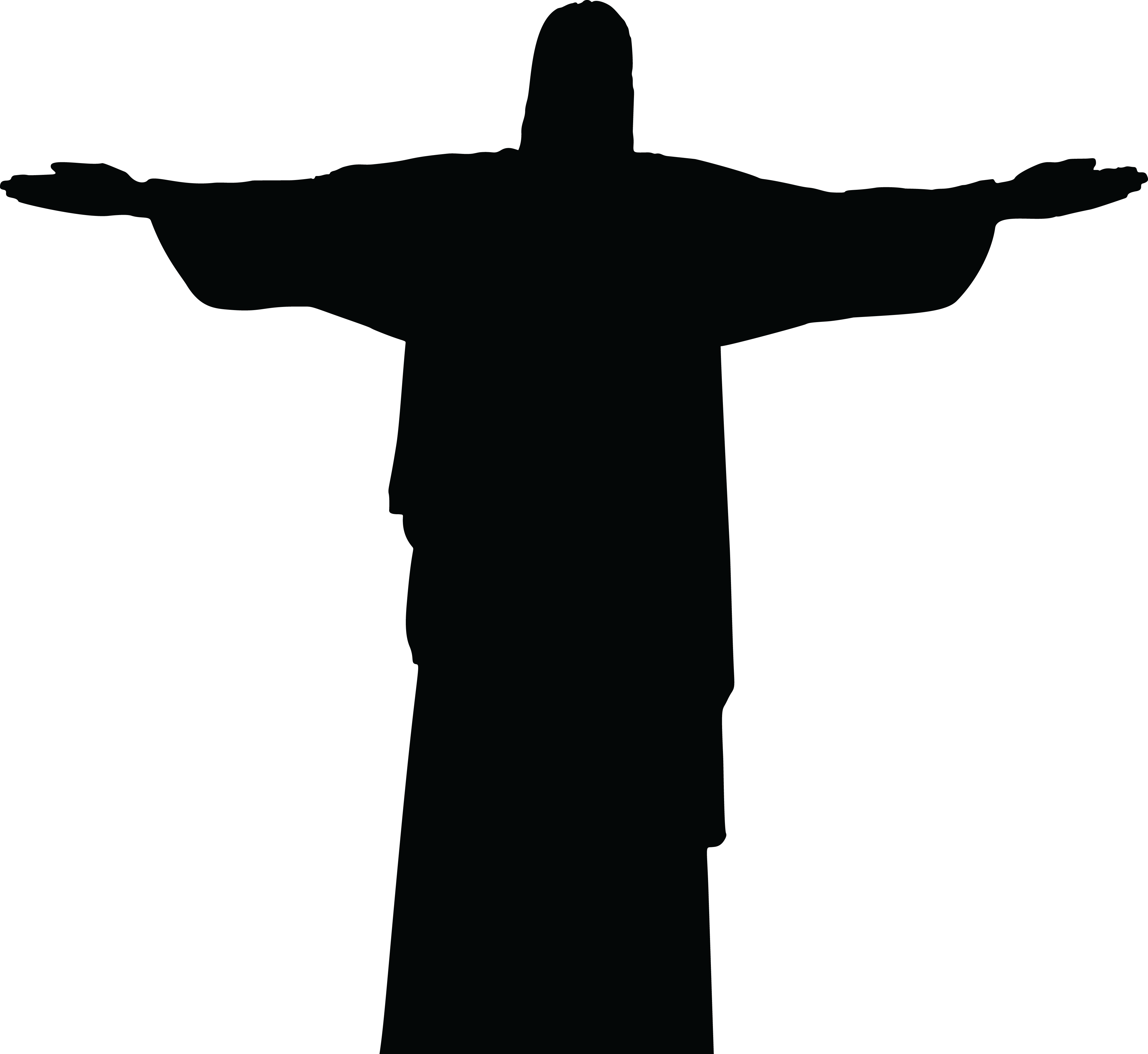 Free Clipart Of A Silhouetted Christ The Redeemer Statue - Christ The Redeemer (4000x3671)