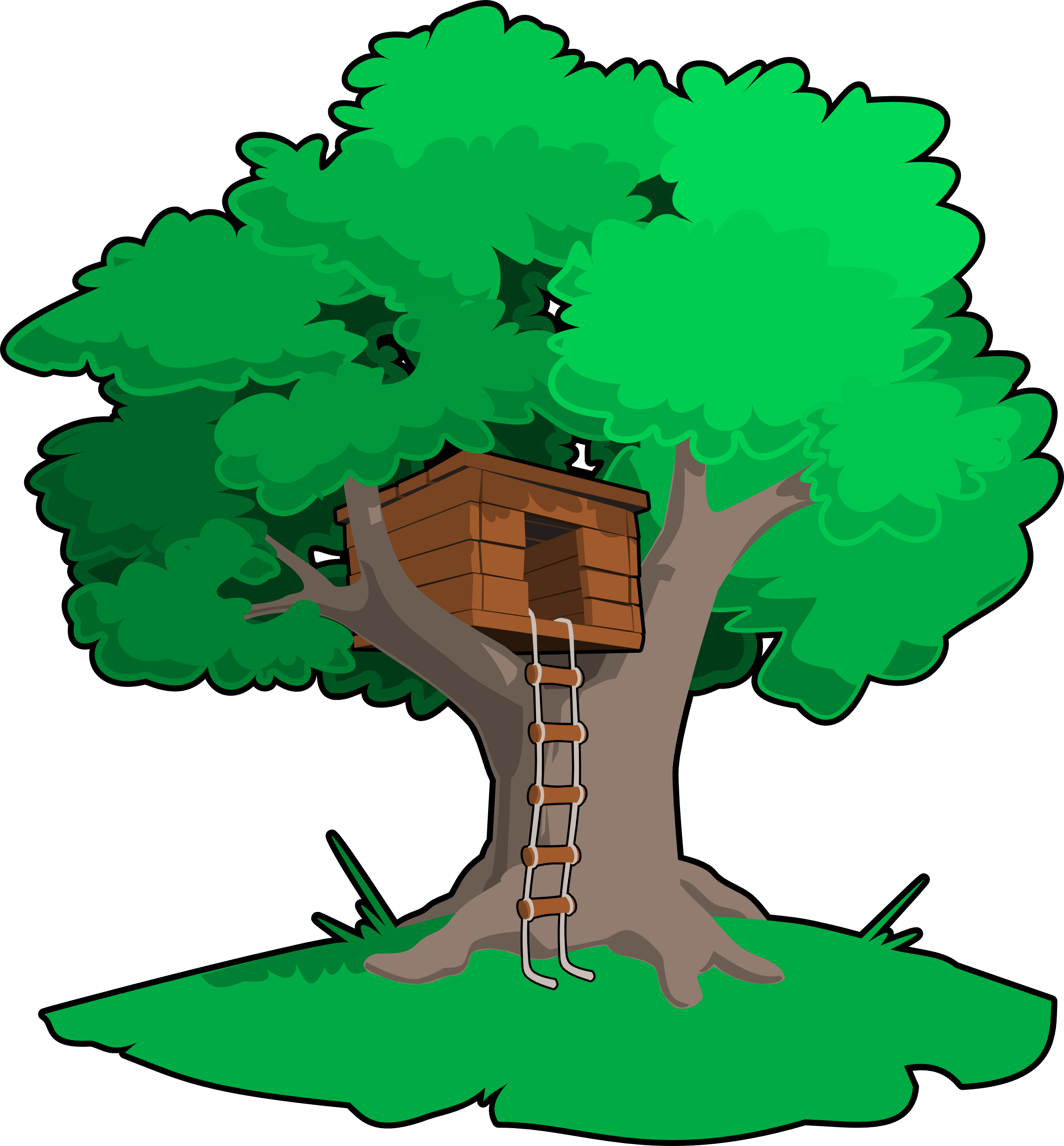 Log - Clip - Art - Treehouse Clipart (2555x2751)