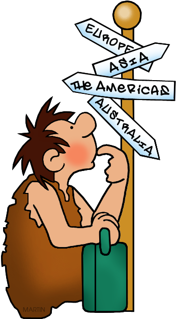 Early Humans Clip Art By Phillip Martin, Early Human - Migration Clipart (384x648)