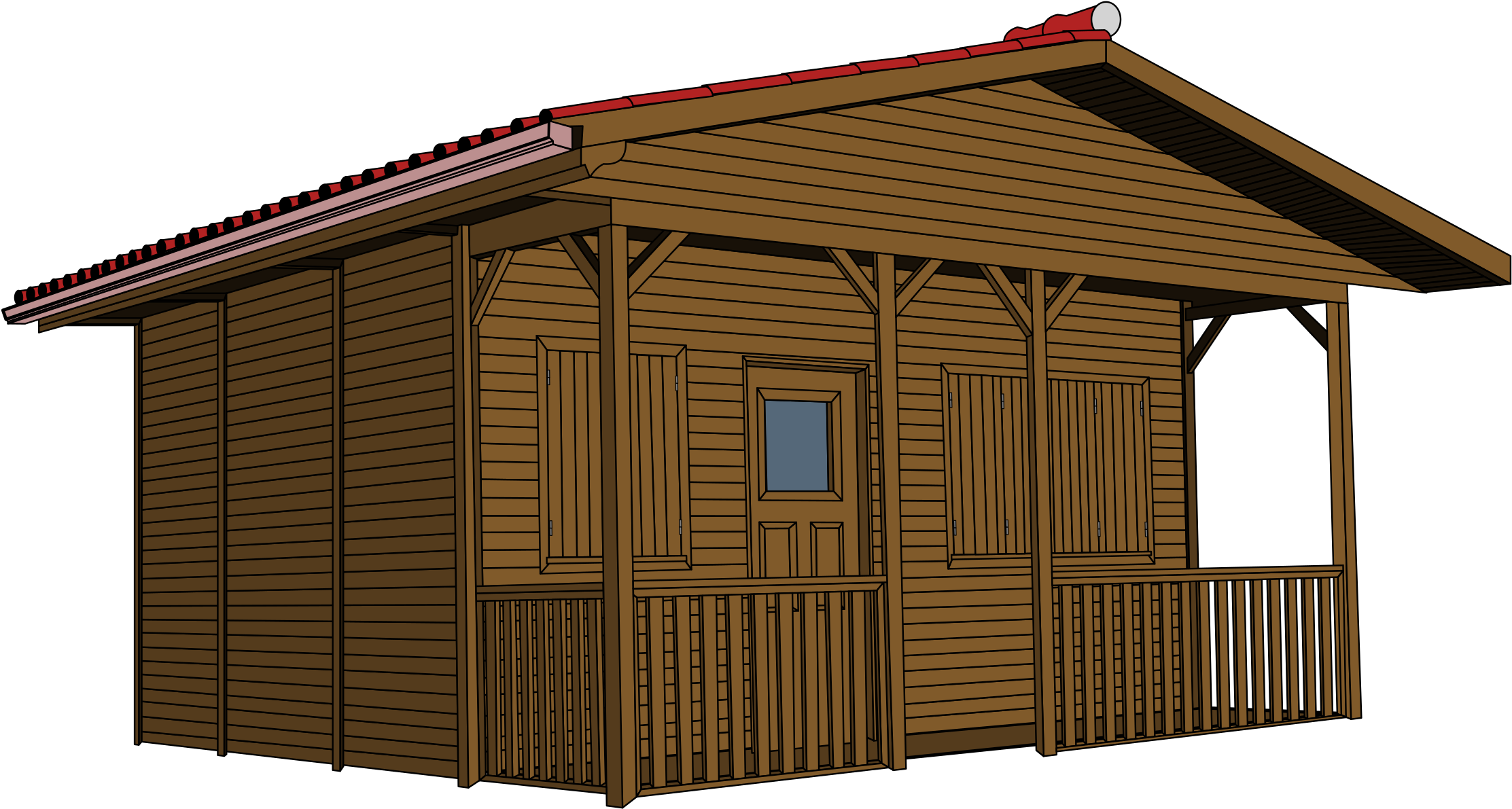 Clipart Wood House Wooden - Free Transparent Background Clipart House (2400x2400)