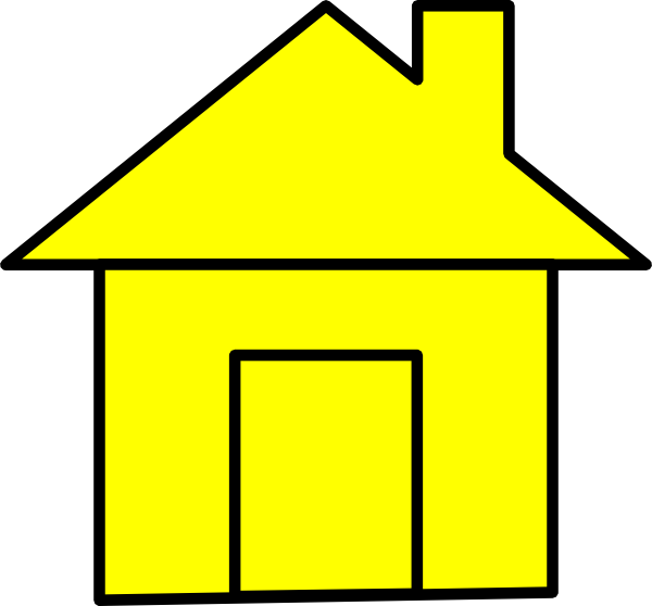 Yello Cute House Clip Art - Clipart Yellow House (600x558)