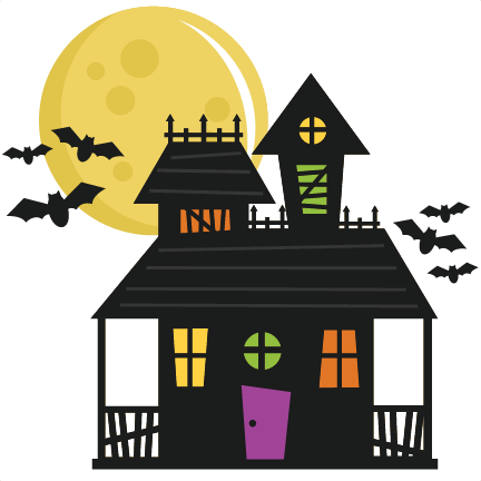 Haunted House Clipart Cute - Halloween House Clipart Png (432x432)