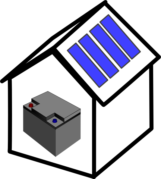 House Solar Battery Clip Art - Solar Battery Clipart (534x594)