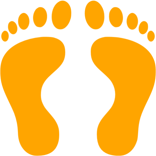 Human Footprint Clipart - Black Footprints (512x512)