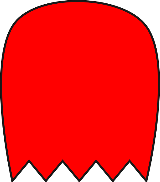 Red Pacman Ghost Clip Art - Red Ghost From Pacman (522x594)
