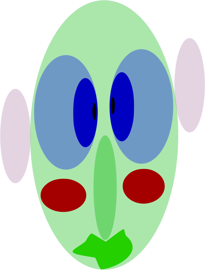 Face With Eyes Ears Large 900pixel Clipart, Face With - Clip Art (683x900)