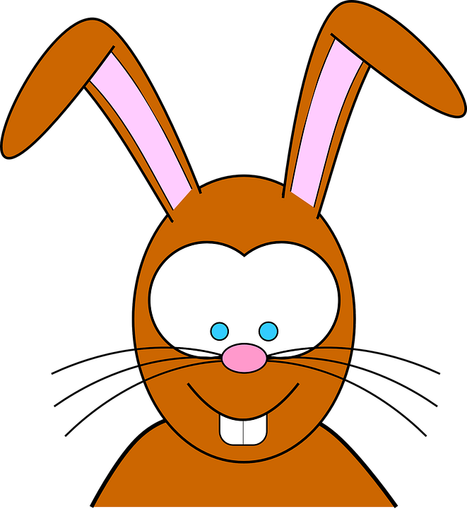 Easterbunny Clip Art Free Vector - Cartoon Bunny Rabbit Face Shower Curtain (661x720)