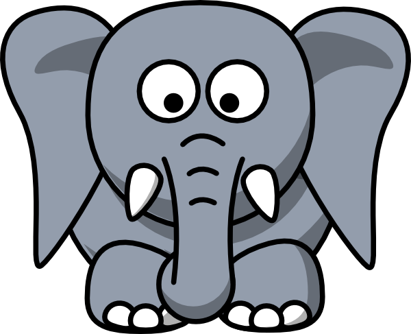 Elephant Ears Clipart - Cartoon Elephant Face (600x487)