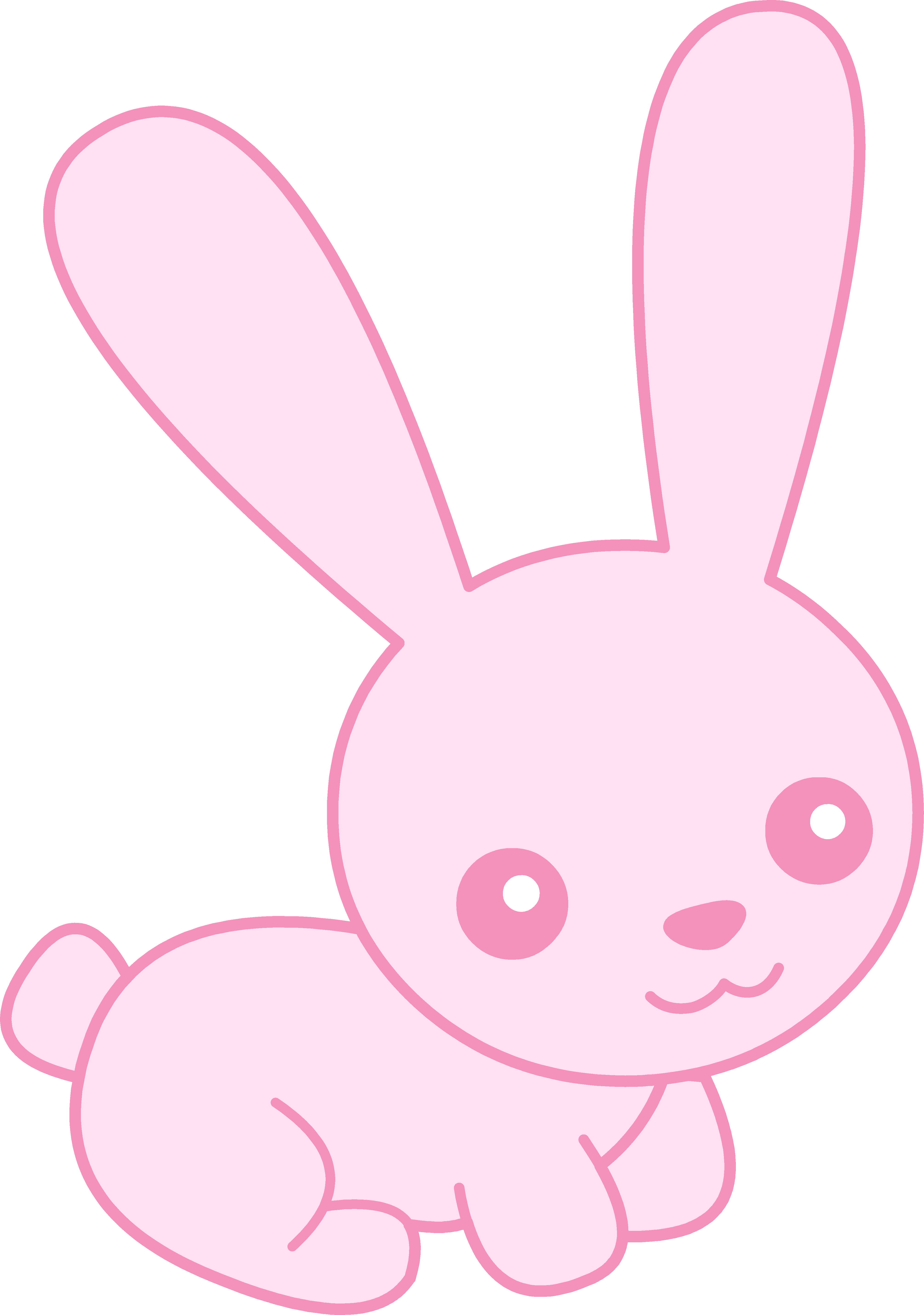 Cute Baby Rabbit Clipart - Cute Pink Bunny Clipart (4018x5718)
