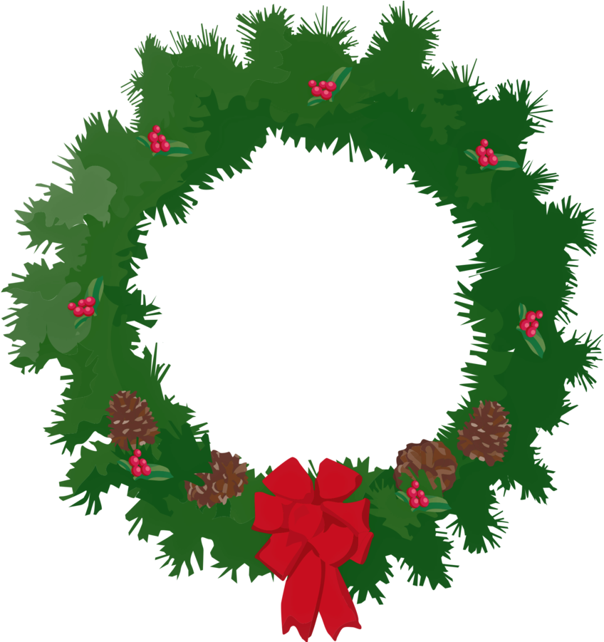 A Christmas Wreath By Thestockwarehouse A Christmas - Merry Christmas Wreath Clip Art (900x900)