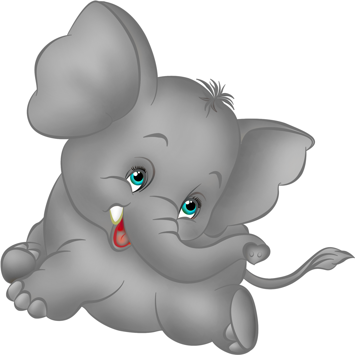 Grey Elephant Cartoon Free Clipart - Cute Baby Elephant Cartoon (1400x1409)