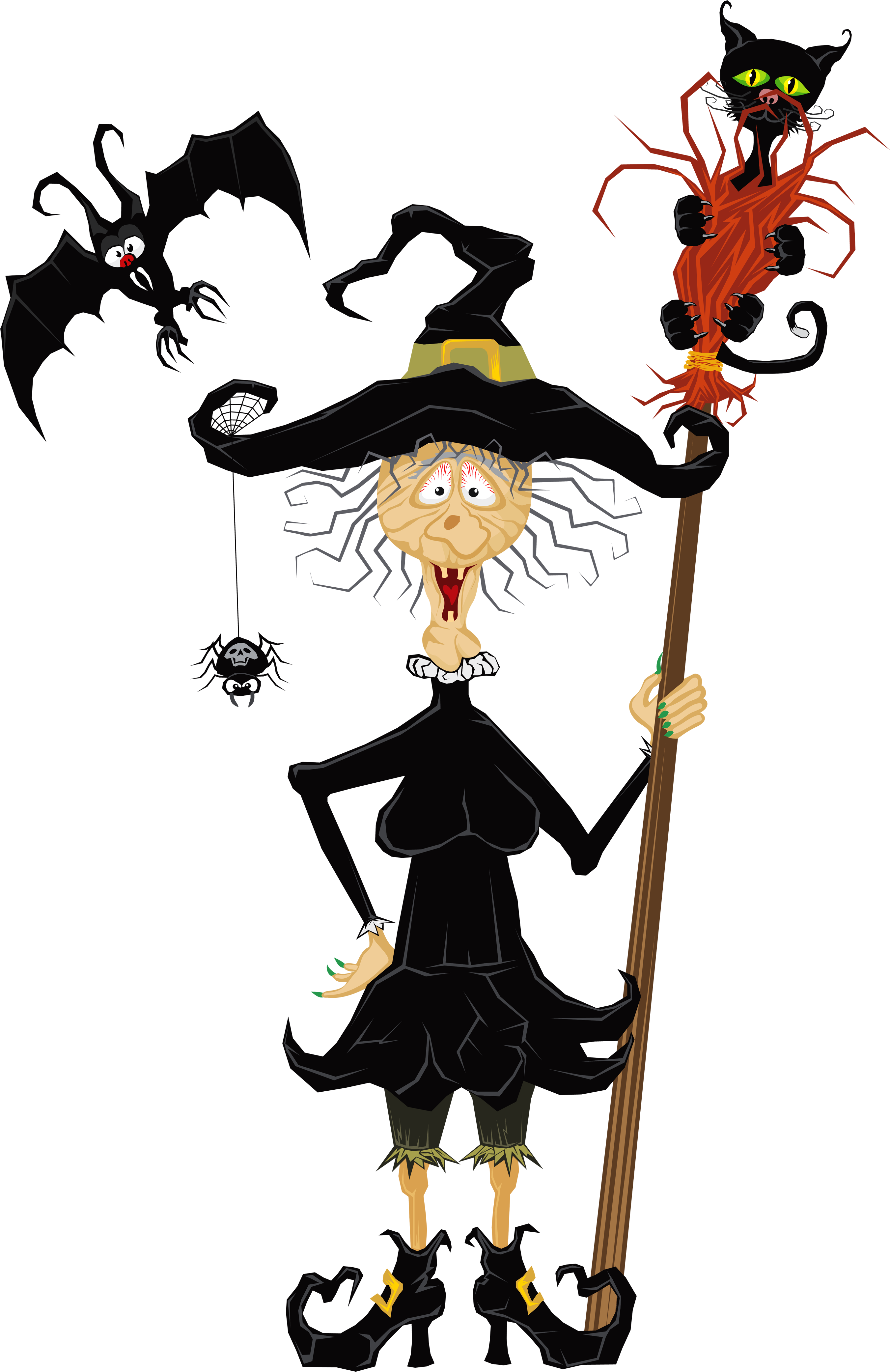 Halloween Creepy Witch Clipart - Funny Halloween Clipart (2800x4215)