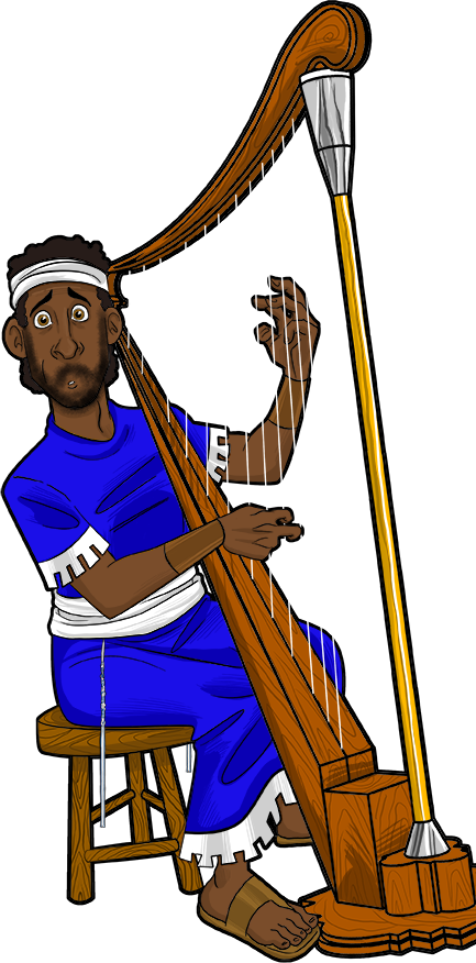 David Plays His Harp For King Saul - David (433x876)
