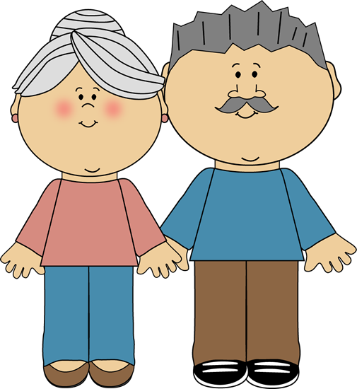 Family Old Couples Grandparents - Grandma And Grandad Clipart (505x550)