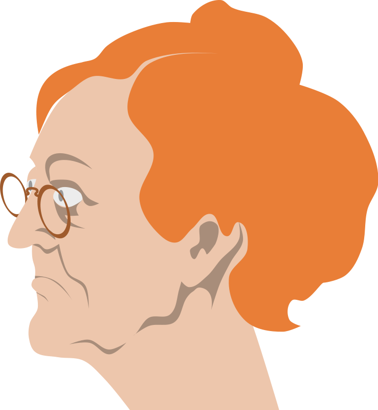 Spinster Grandmother Grandma Stern Spectacles - Grandmother Head Silhouette (739x800)