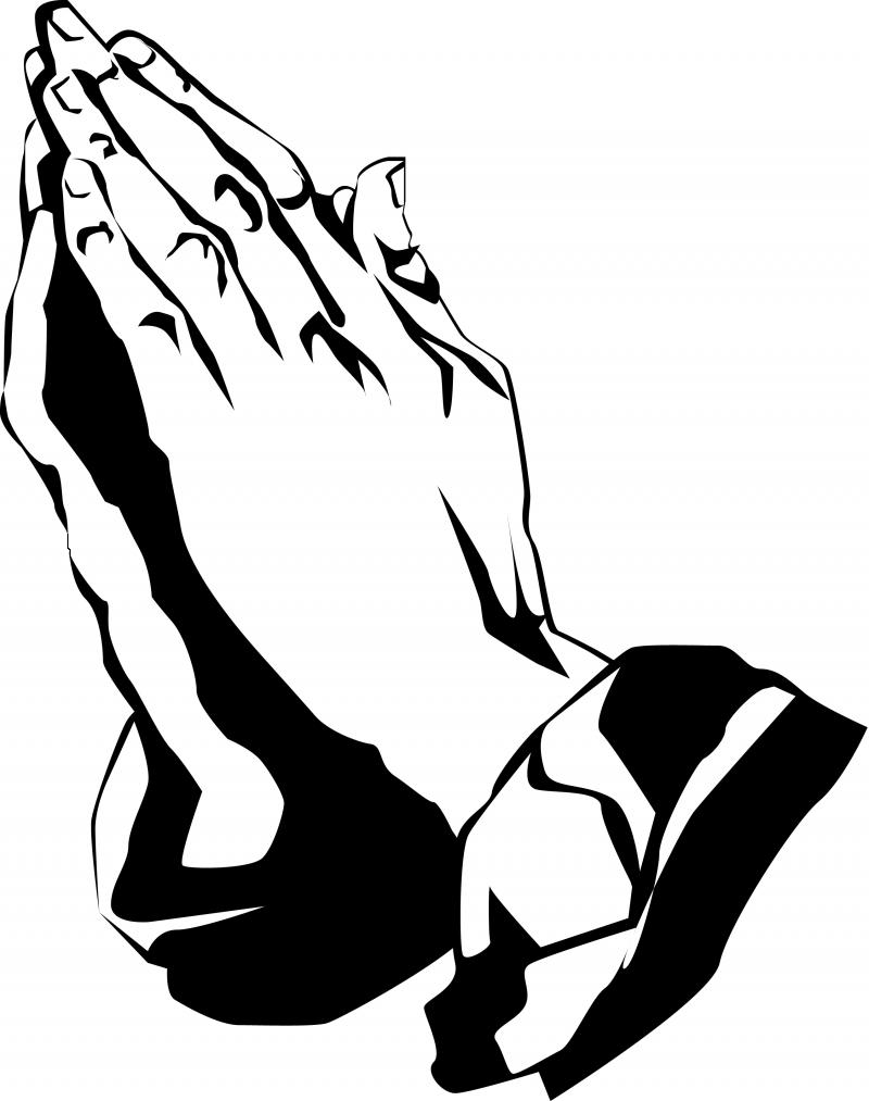 Praying Hands - Praying Hands Clipart Black And White (800x1013)