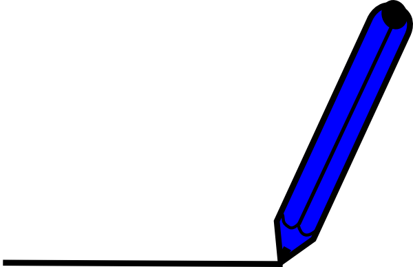 Blue Pencil Write Clip Art - Write On The Line Clipart (600x388)