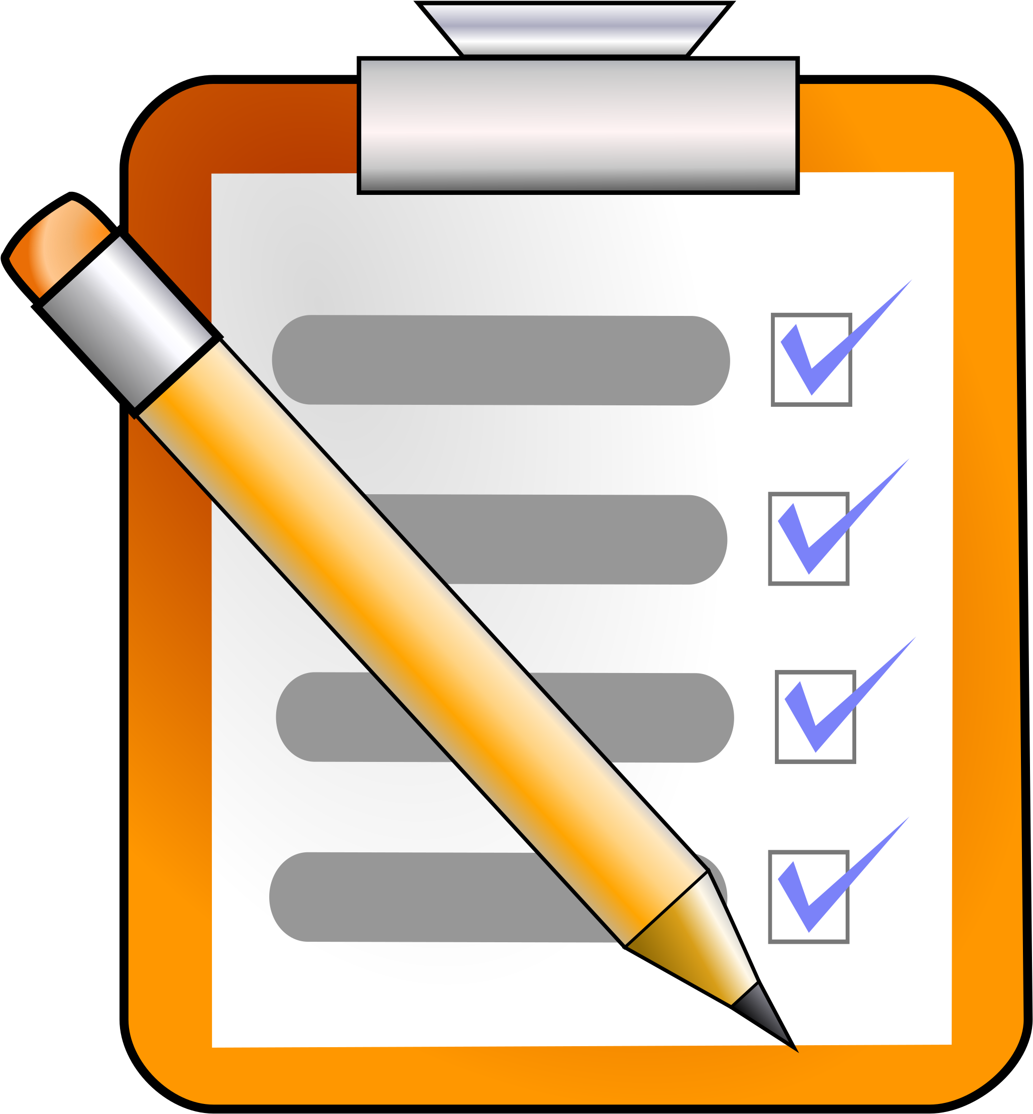 Check Clipart Task - Checklist Clipart Png (2400x2400)