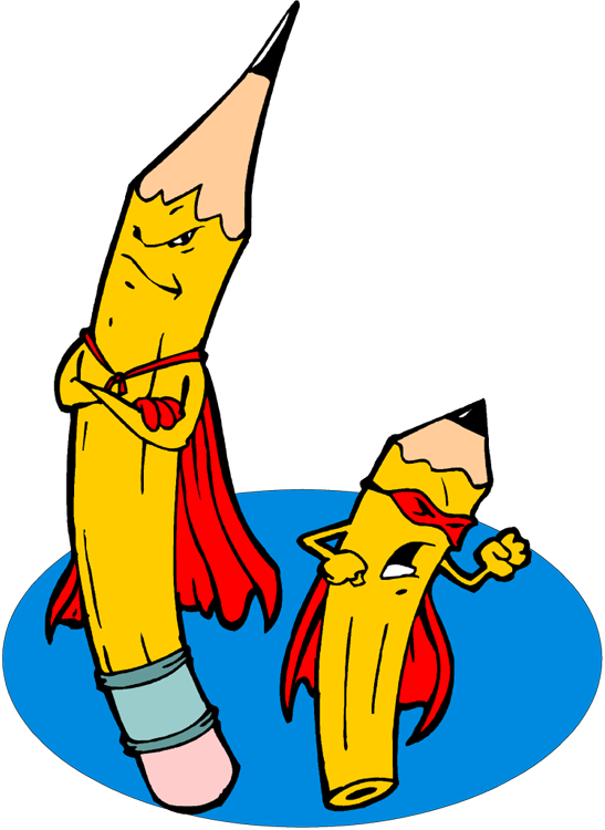 Pencil Clipart Superhero - Englewood Cliffs Public Schools (547x750)