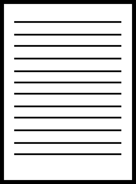 Handwriting Lines Clipart - White Paper With Black Lines (444x600)