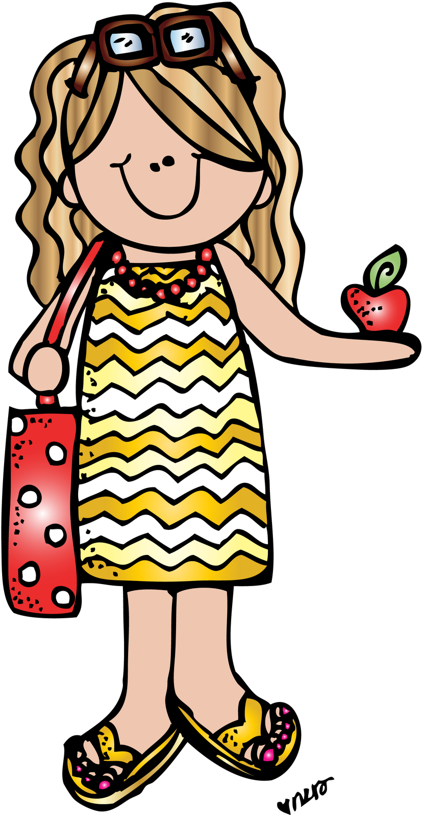 Jen R 2 Short Dress Melonheadz Colored Red - Melonheadz Teacher Clipart (841x1600)