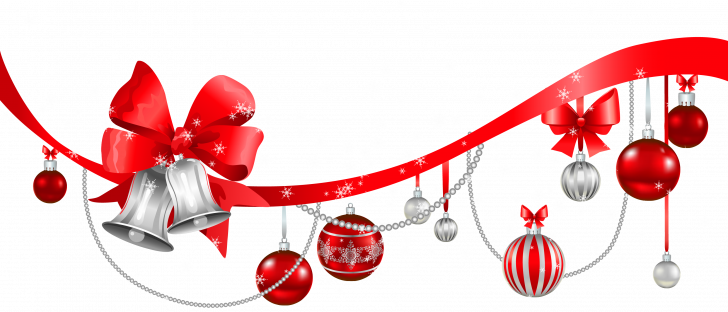 Christmas ~ Silver Clipart Christmas Ornament Of Decorations - Christmas Decorations Png (728x312)