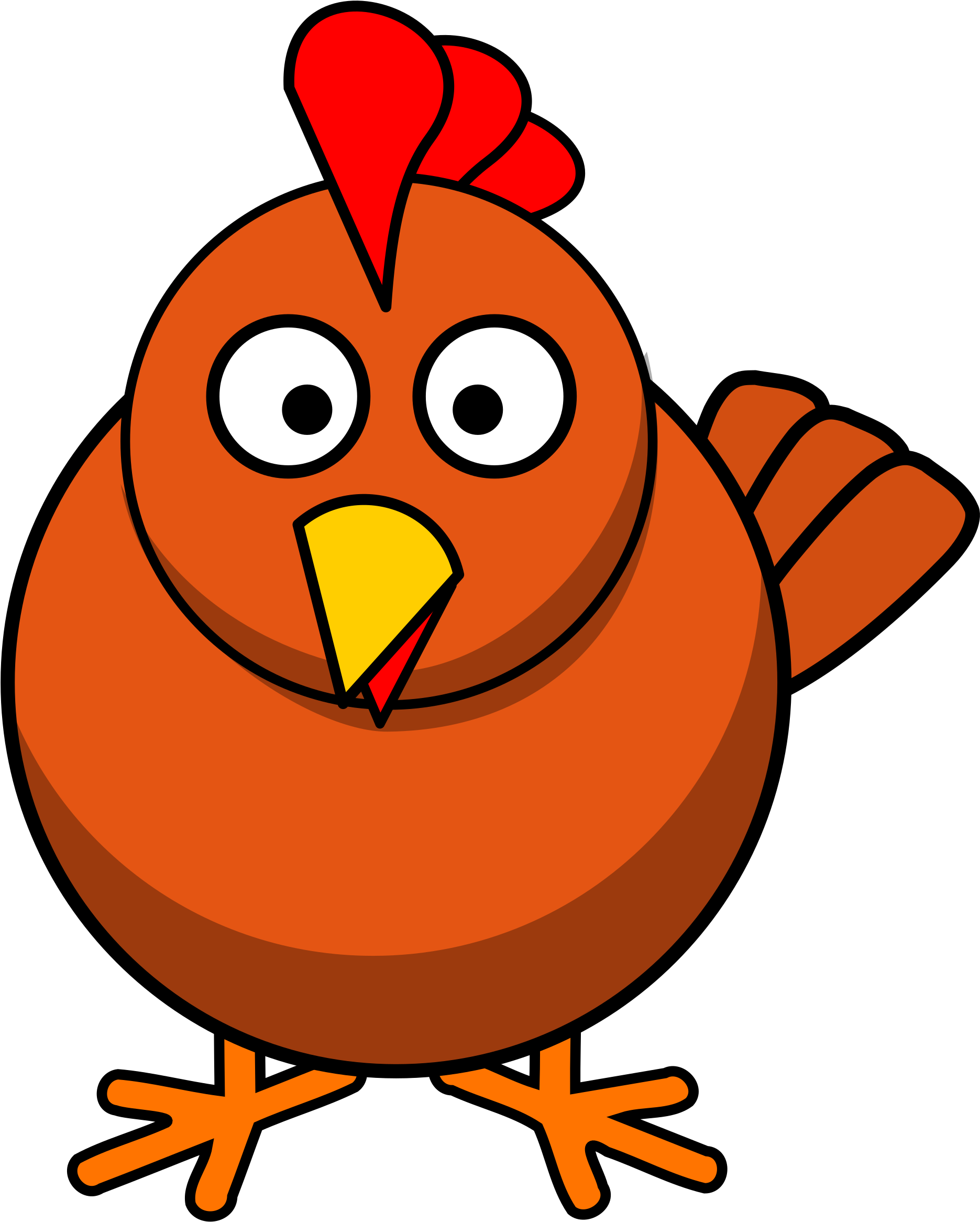 Clipart - Chicken Cartoon (2083x2500)
