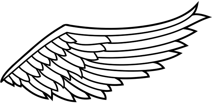 Wing Flight Angel Spiritual Flying Spiritu - Right Angel Wing Clipart (681x333)
