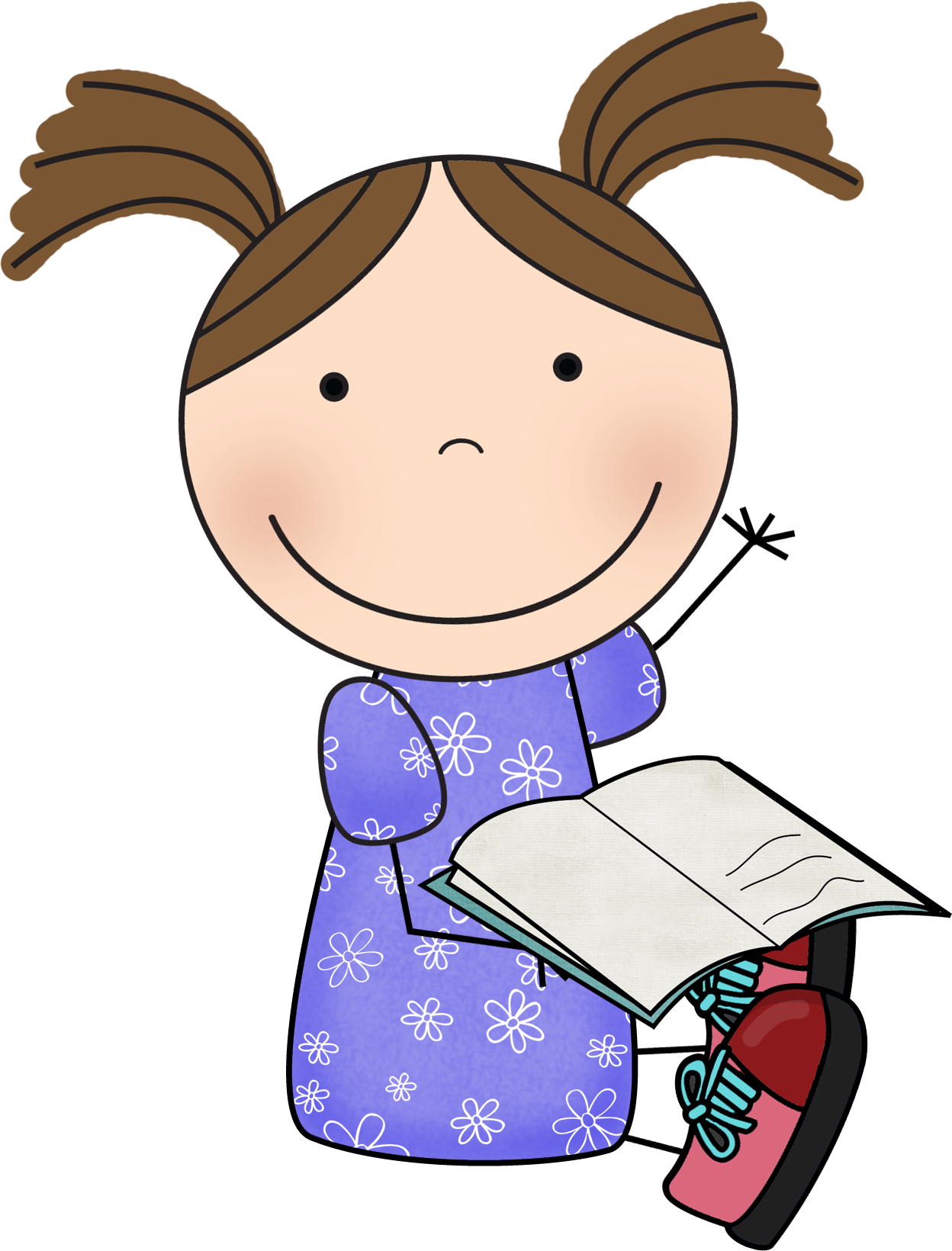 Reading Susie 3 - Clipart Coloring Doodle Hairdos (1248x1640)