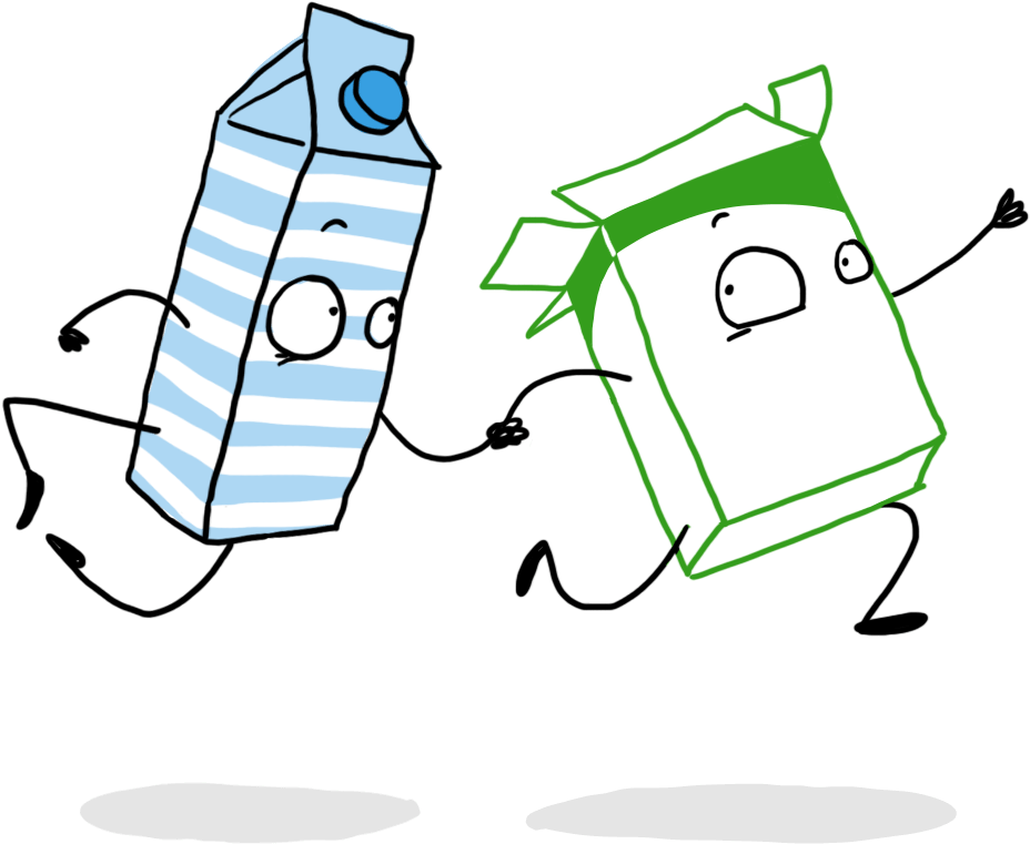 A Drawing Of A Box Of Cereal And A Box Of Milk Walking - Milk (1024x761)