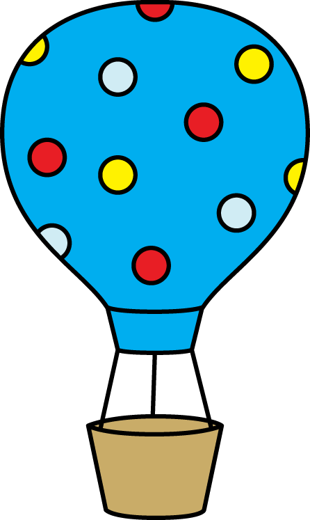 Colorful Polka Dot Hot Air Balloon Clip Art - Hot Air Balloon Clipart (446x747)