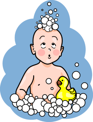 Baby Bath Clip Art - Baby Bath Clipart (306x400)