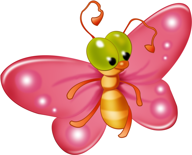 Baby Butterfly Cartoon Clip Art Pictures - Butterfly Clipart With Transparent Background (670x540)