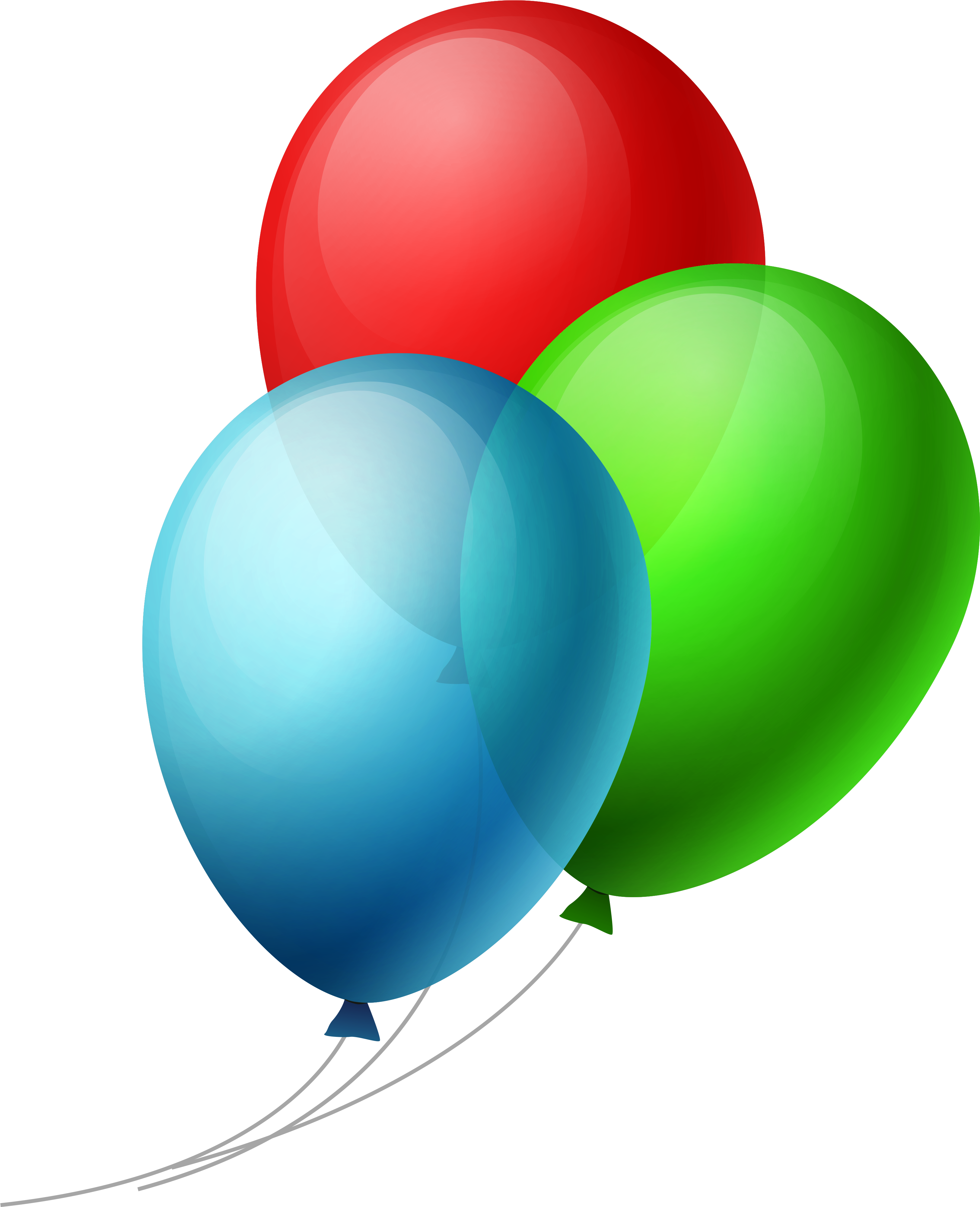 Transparent Three Balloons Png Clipart - Balloons Png Transparent Background (3343x4112)