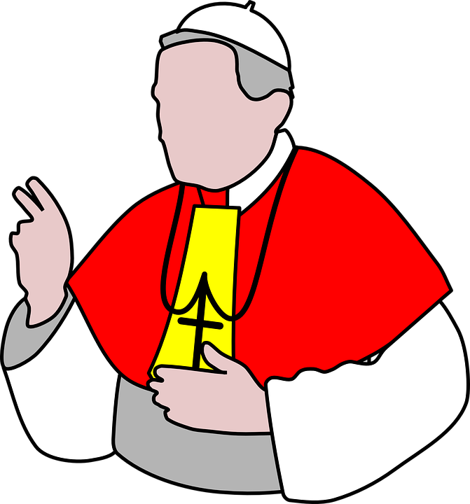 Pope Bishop Priest Catholic Religion Church Cross - Pope Clipart (671x720)