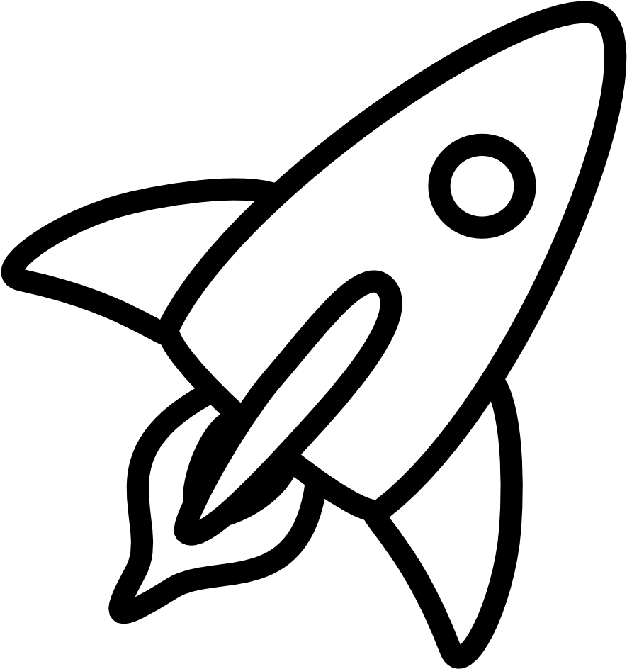 Science - Tools - Clipart - Black - And - White - Black And White Rocket (999x999)