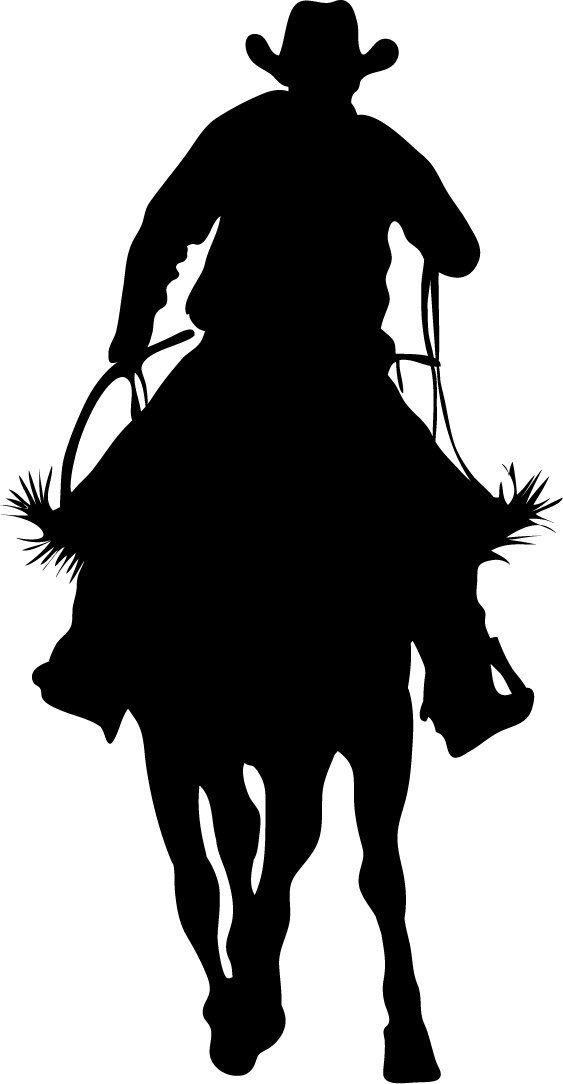 Cowboy Silhouette - Siluetas De Caballos Cabalgando (563x1084)