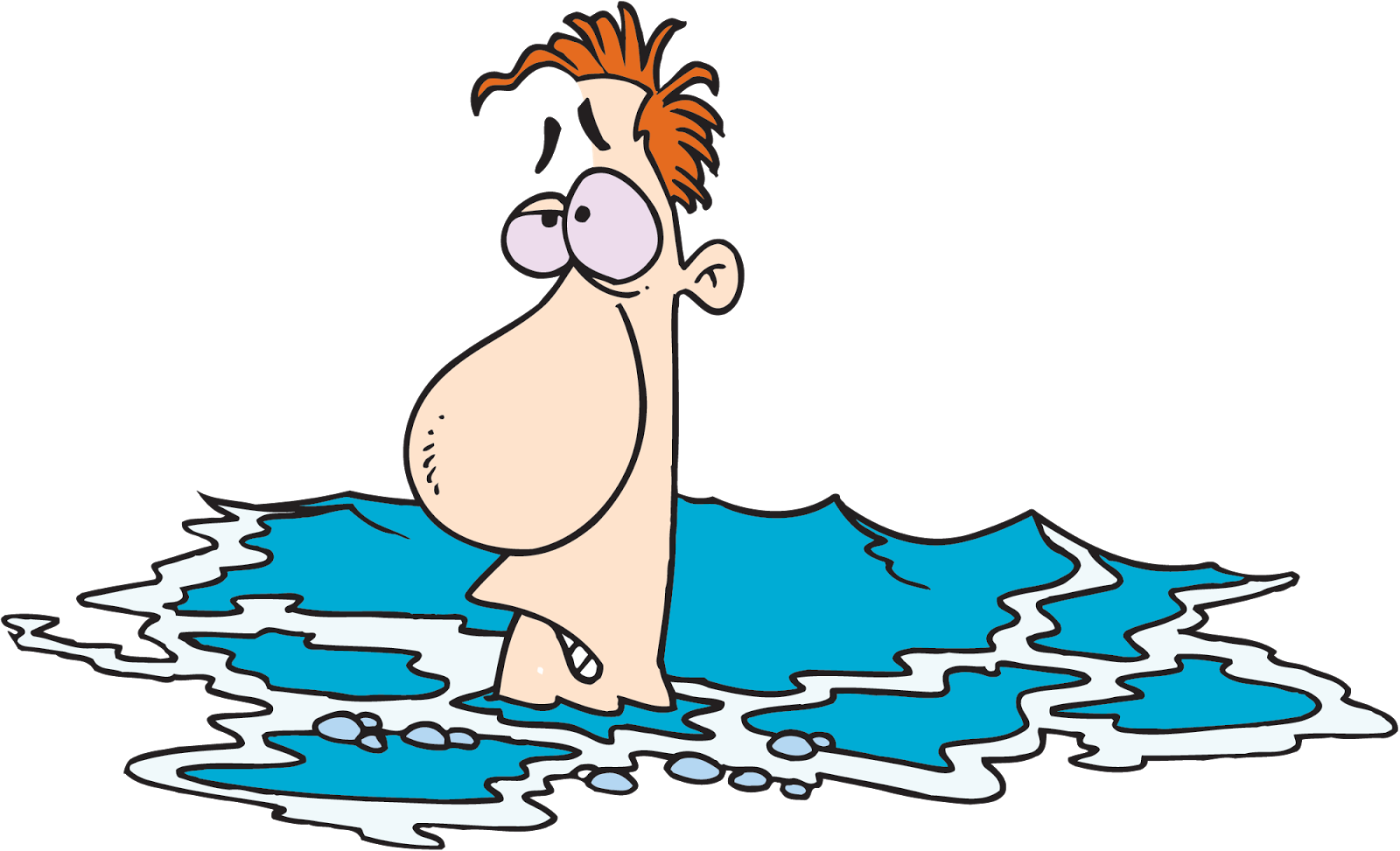 Fox Clipart Images Black And White - Drowning Clipart Png (1600x973)