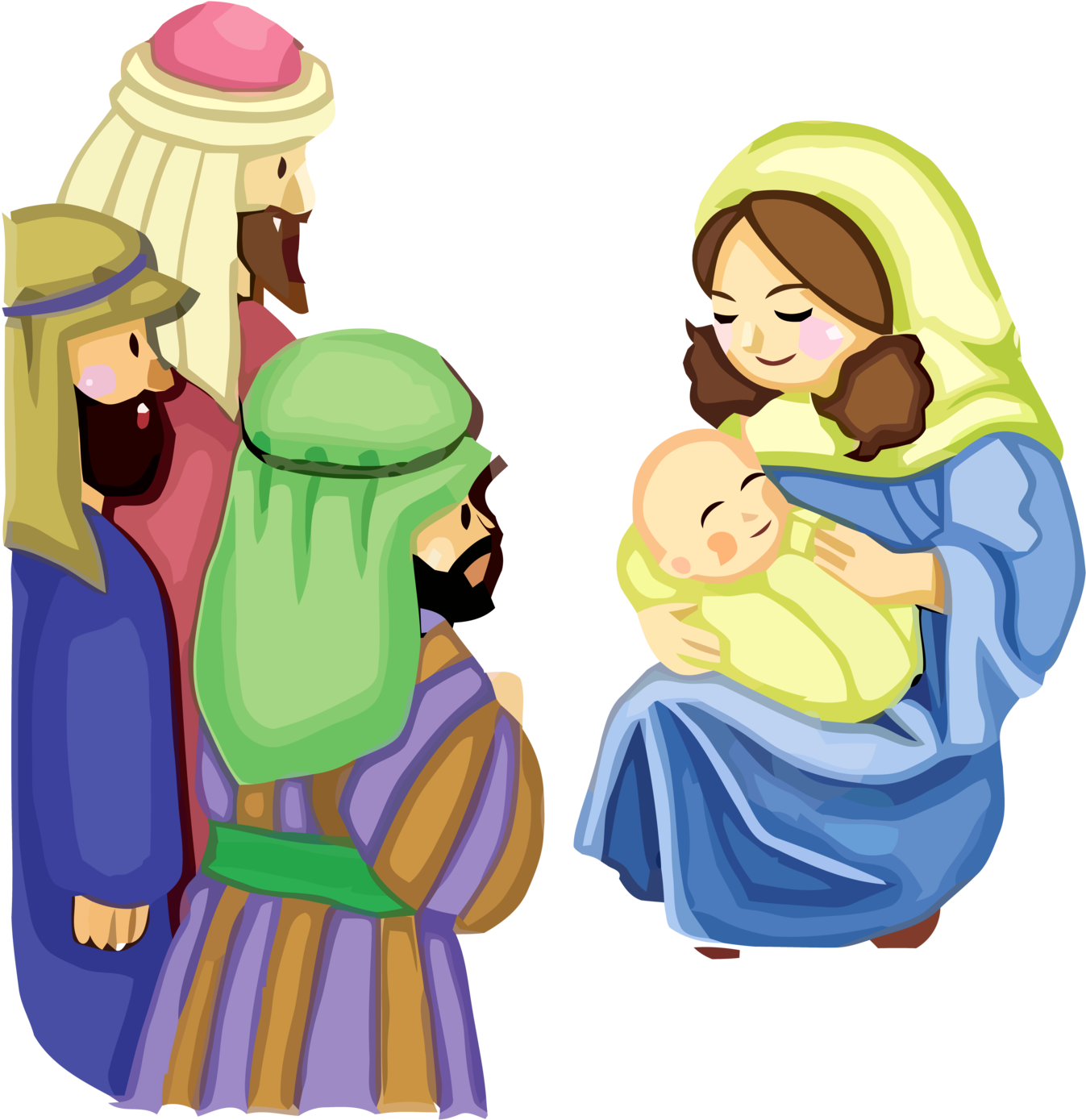 Minayoussefsaleb 1 0 Jesus And Mother Mary Vector 156 - Jesus Mother Cartoon (1600x1600)