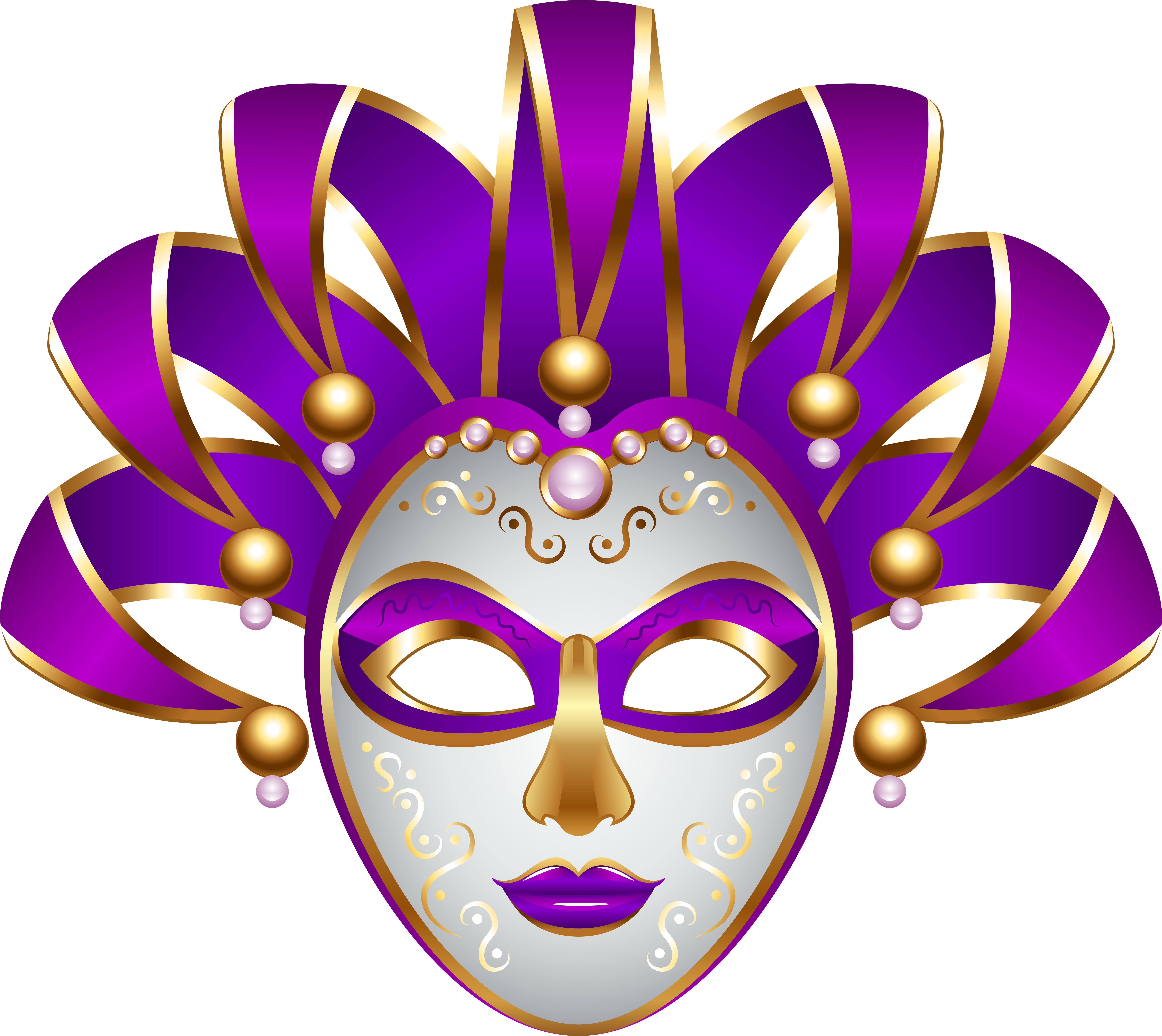 Masks Clipart Clip Art Transparent - Carnival Mask Transparent Background (8000x7132)