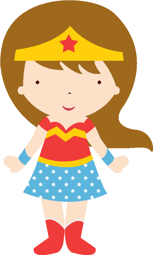 Superheroes Kids Clipart 090 643×900 Píxeles - Mujer Maravilla Caricatura Para Colorear (643x900)