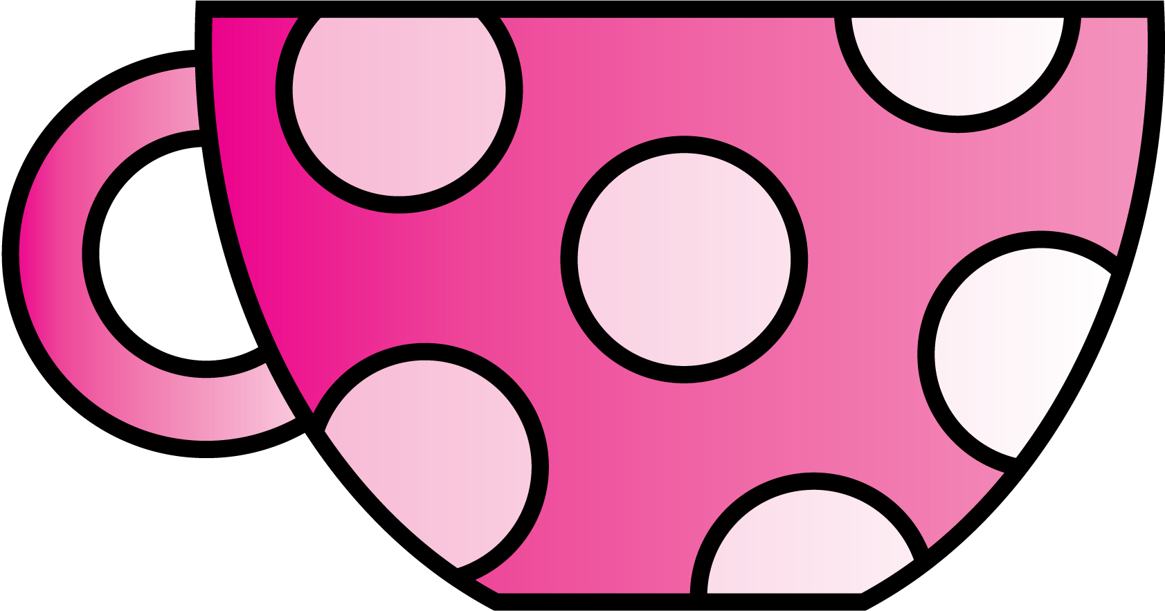 Tea Cup Clipart Clipart Kid - Polka Dot Tea Cup Clipart (1683x883)