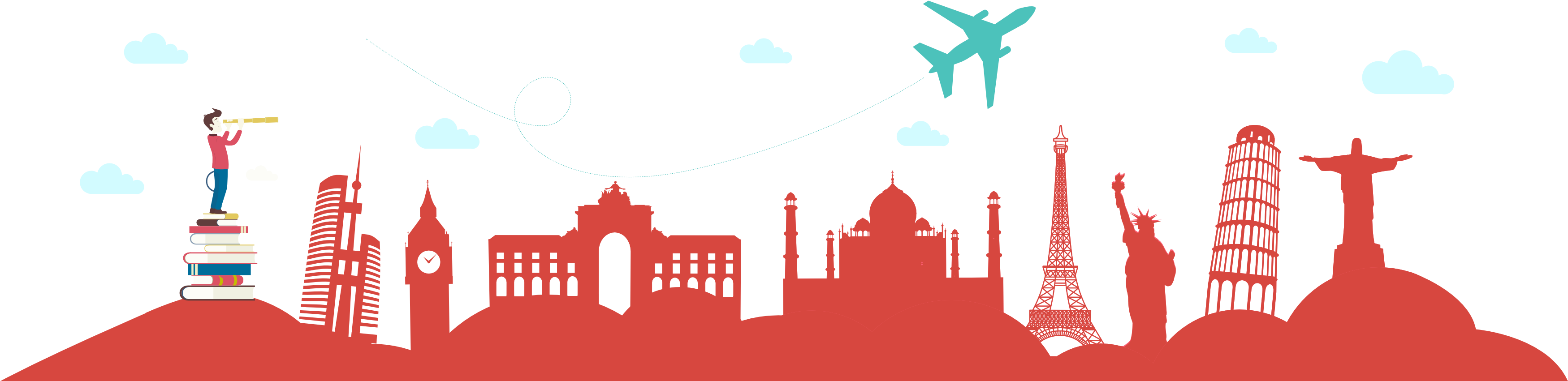 Departure Clipart Study Abroad - Study Abroad Png (3543x944)