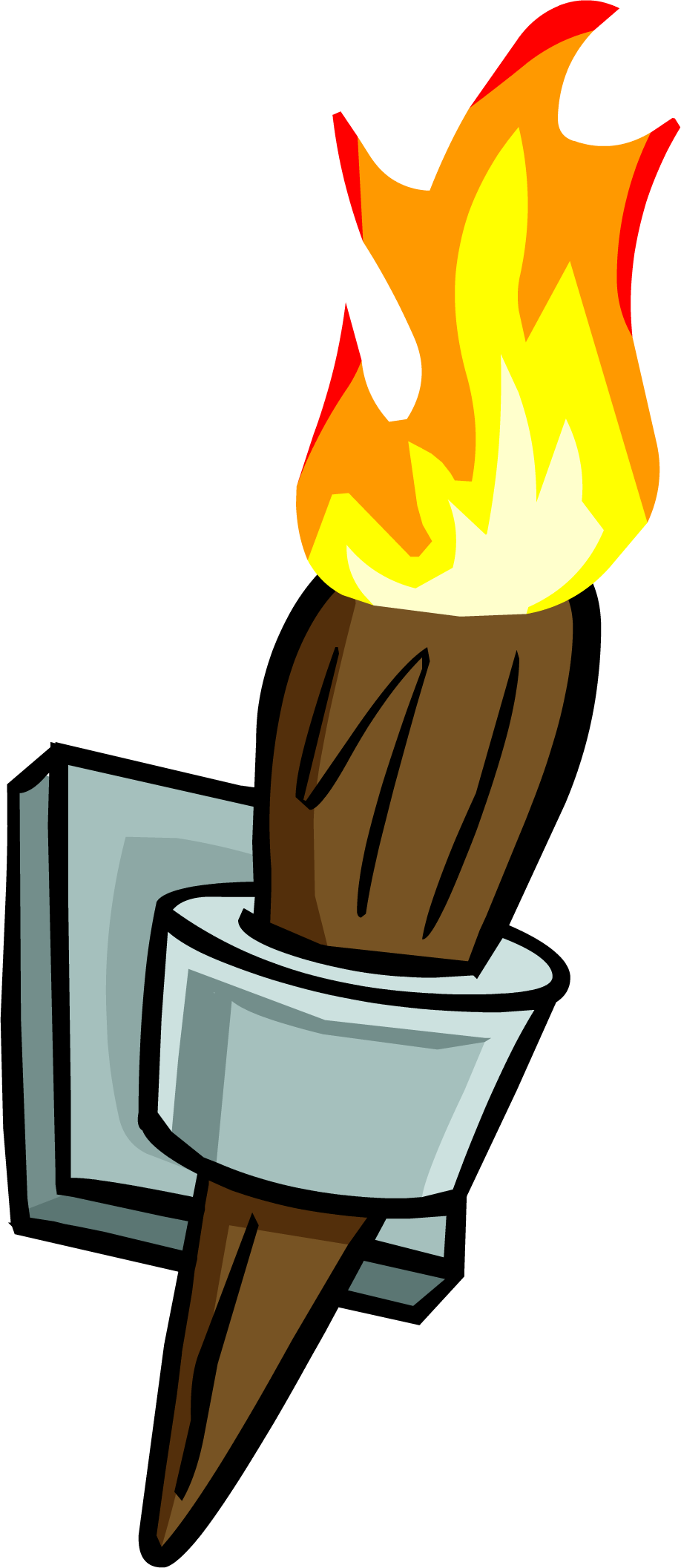 Wall Torch - Png - Club Penguin Torch (918x2113)