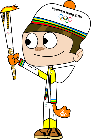Mcgee Carrying The 2018 Olympic Torch By Wizzdizz - Olympic Torch 2018 Clipart (485x625)