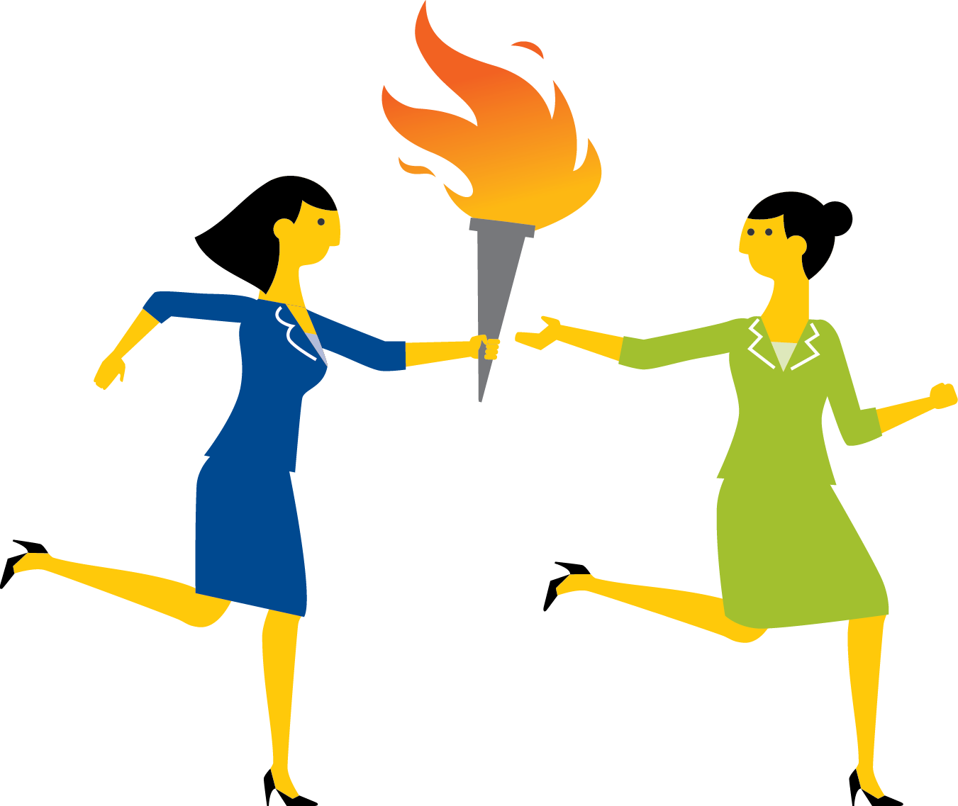 Passing The Torch Clipart - Passing The Torch Over (1351x1137)