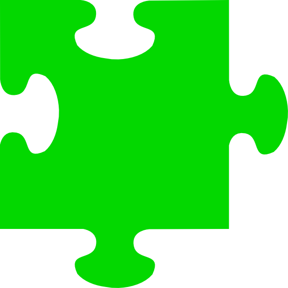 Green Jigsaw Clip Art - Green Jigsaw Clipart (594x595)