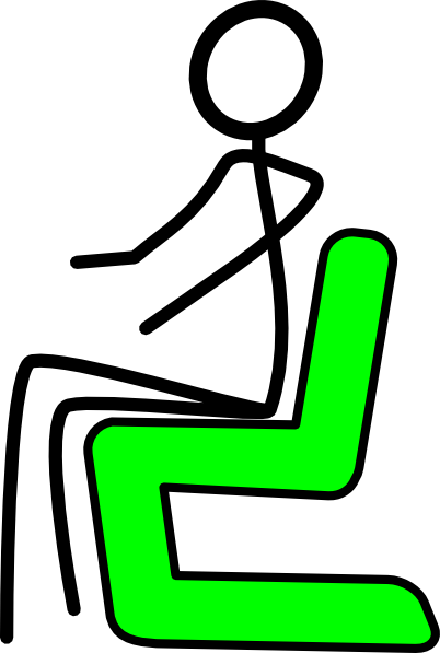 Chair Green Clip Art - Stick Figure Sitting Down (402x597)