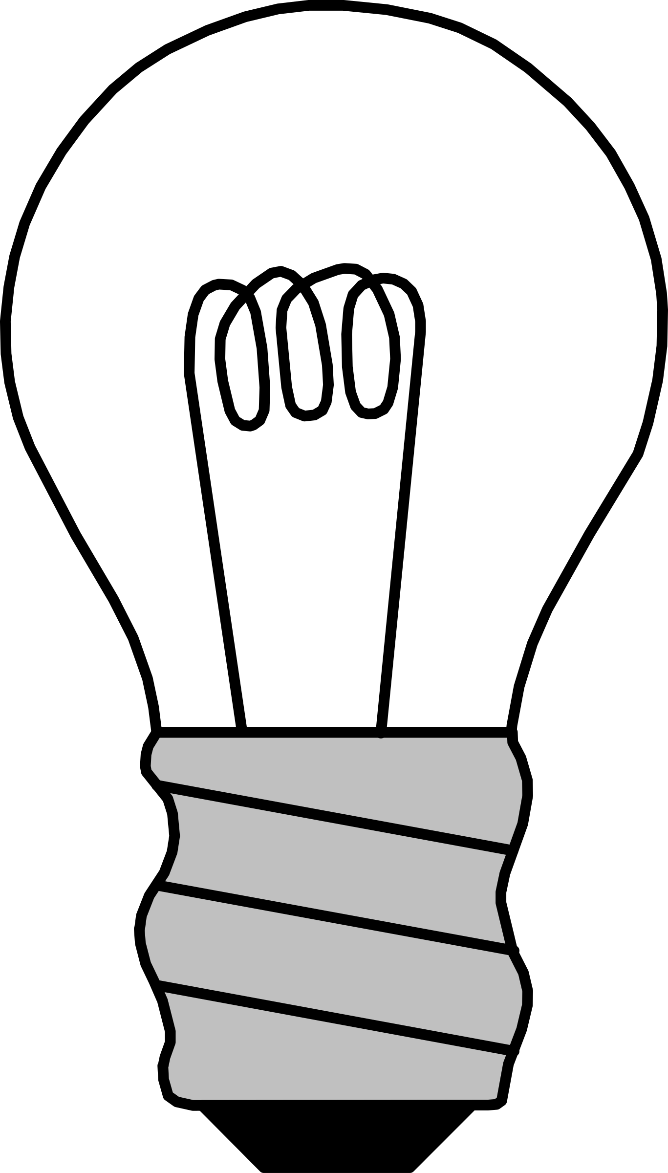 Drawn Bulb Coloring Page - Light Bulb Off Clipart (1367x2400)